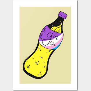 Girl lite bottle (nonbinary) Posters and Art